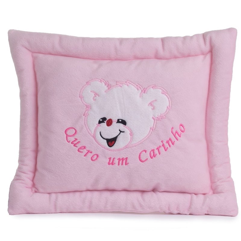travesseiro de pel cia rosa para beb