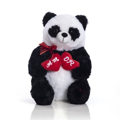 Urso Panda de Pelúcia 25 cm Sentado - Carinho Eterno