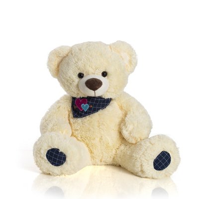Urso de Pelúcia 60 cm - Com Bandana de Coração
