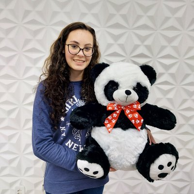 Urso Panda de Pelúcia  50 cm Sentado - Cuper