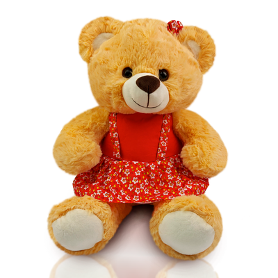 Urso de Pelúcia 45 cm - Ursa Ágatha Com Vestido