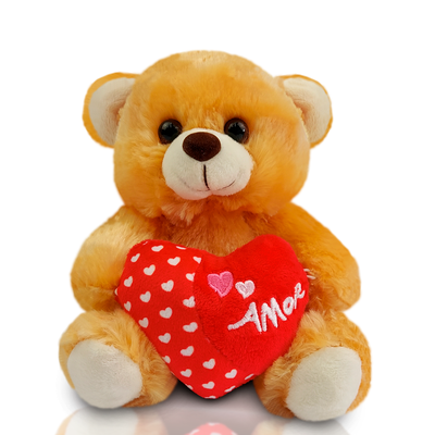 Urso de Pelúcia 18 cm Sentado - Gesto de Amor