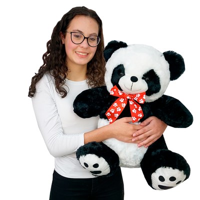 Urso Panda de Pelúcia  50 cm Sentado - Cuper